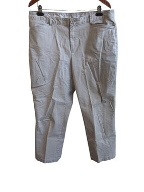 Eddie Bauer Khaki Legend Wash Curvy Fit Crop Pants Size 14 Tall